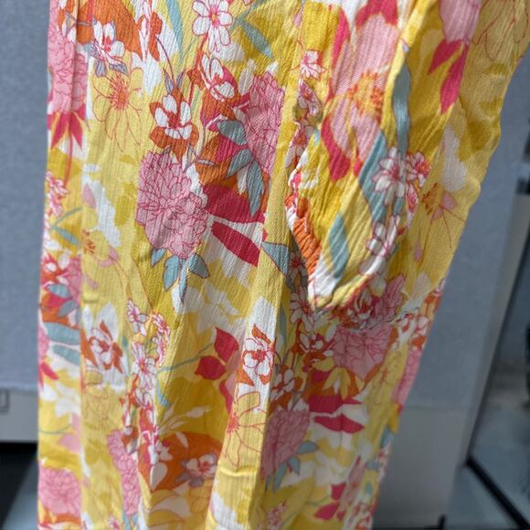 Torrid Peach Yellow Floral Print Gauze Hi-Lo Summer Dress Plus Size 1X NWT - Picture 8 of 10
